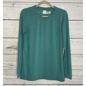Zyia Active Teal Chill Perforated Mesh Long Sleeve T-Shirt Top Women M China